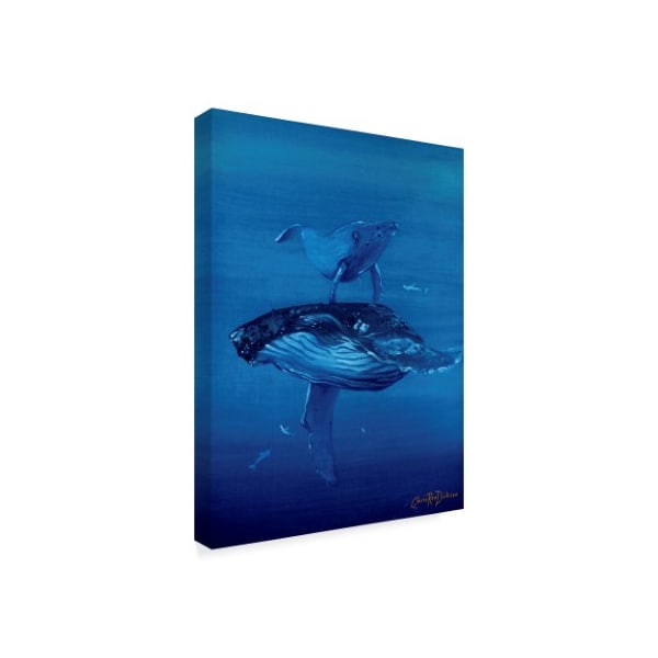 Cherie Roe Dirksen 'Whales Swimming' Canvas Art,14x19